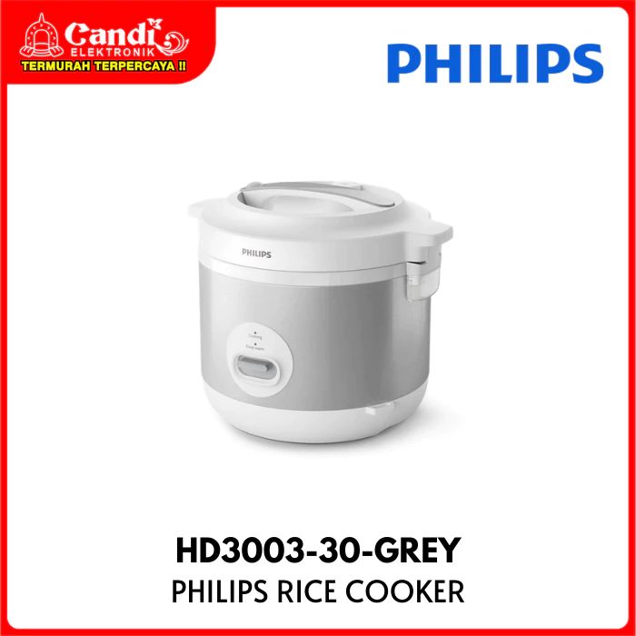 PHILIPS Rice Cooker Penanak Nasi Kapasitas 1,8 Liter HD3003-30-GREY - Gambar 2