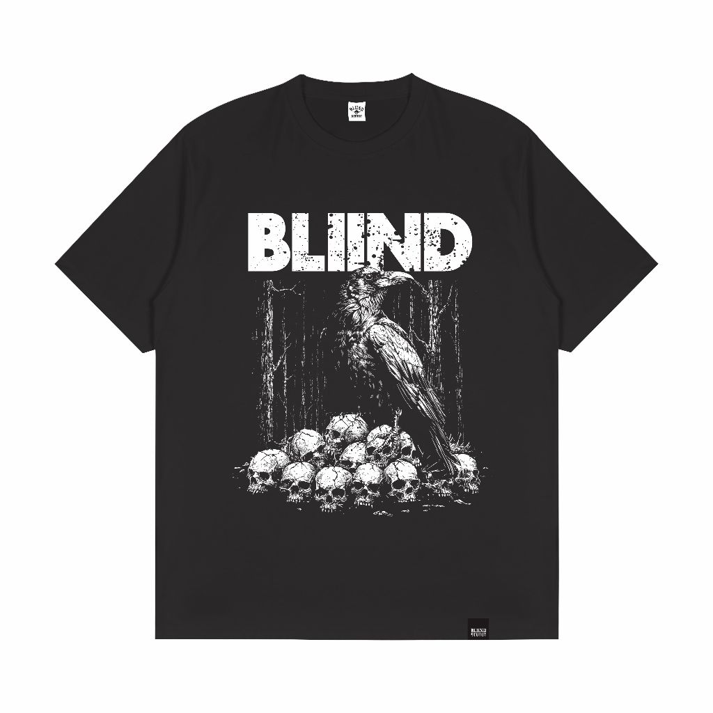 Bliind studio Regular T-Shirt Cotton Combed 24s BLACK CROW | Shopee ...