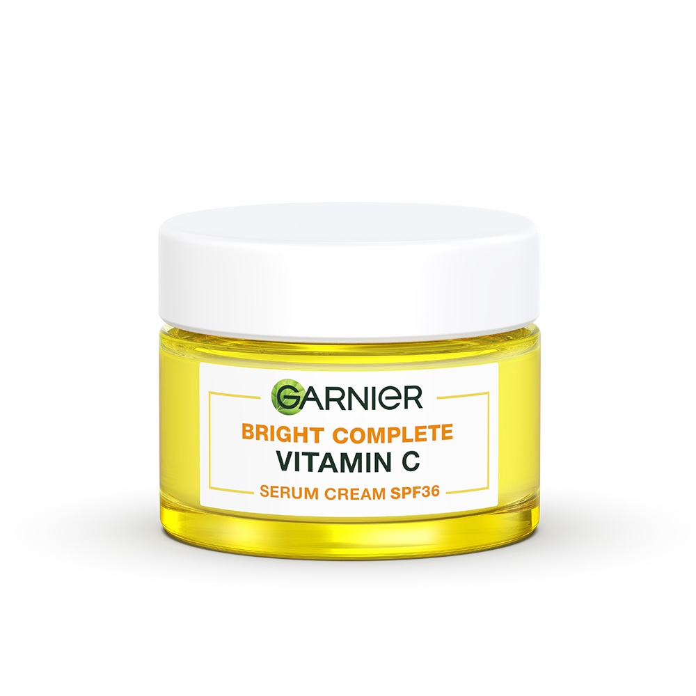GARNIER Bright Complete Vitamin C Tone Up Day Cream Moisturizer Krim Siang Mencerahkan SPF 36 PA +++ 50 ml Brightening Serum Glowing Skincare - Krim Siang Pelembab Wajah Pemutih Wajah Toner Hand Cream Moisturizer Skin Barrier - Gambar 2