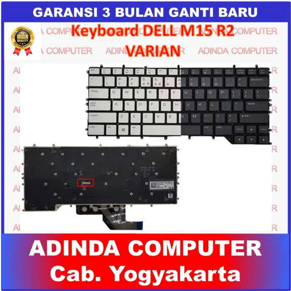 Keyboard Dell Alienware M15 R2 R3 R4 White RGB Backlight Backlite