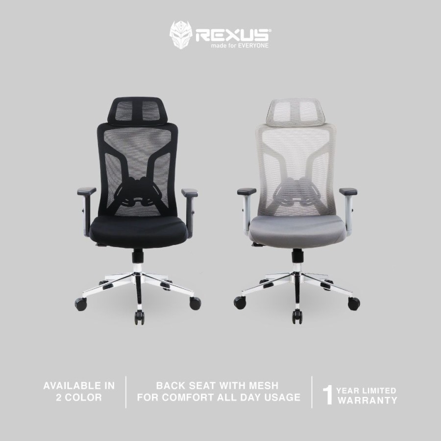 Rexus NC4 / NC-4 Ergonomic Office Chair Kursi Kantor Adjustable Headrest - Gambar 2