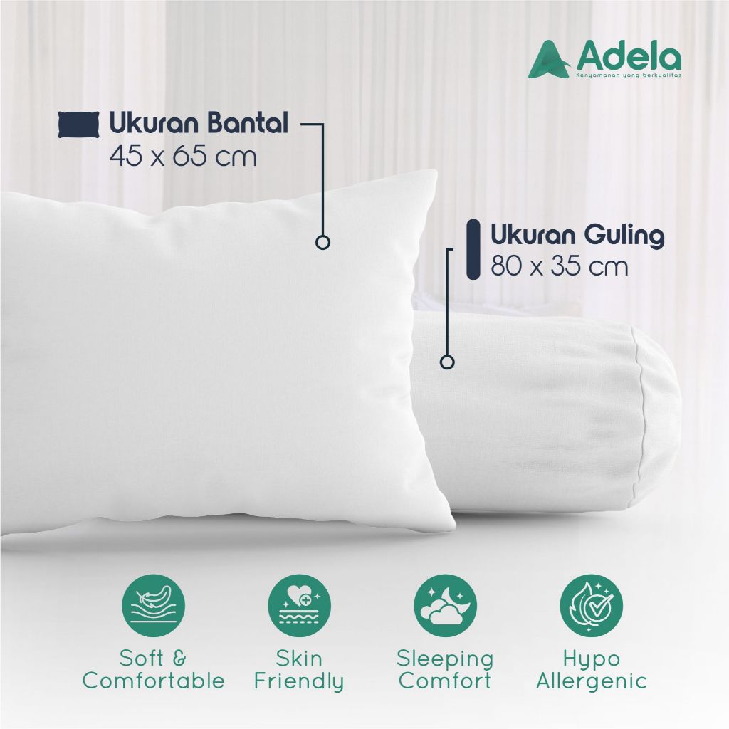 BANTAL atau GULING ADELA - Bahan Hollow Fiber Silicon - Gambar 3