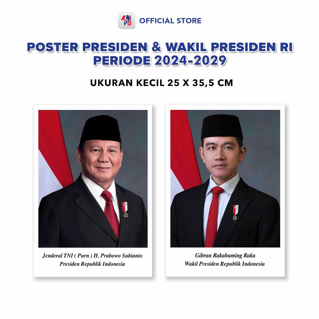 Photos of President and Vice President of Indonesia 2024 - 2029 Prabowo ...