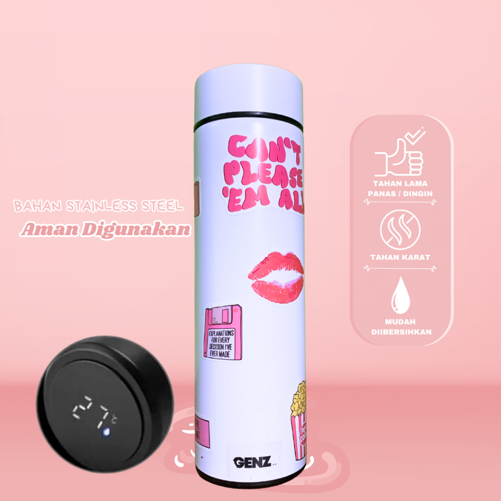 Genz Tumbler Premium Stainless Steel (WHITE) 500Ml LED TEMPERATUR foto 4
