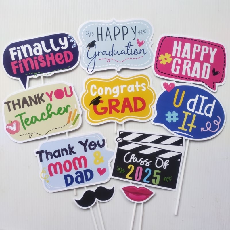 SIMPLE GRADUATION GRADUATION PROPS PHOTOBOOTH ONLY | Shopee Singapore