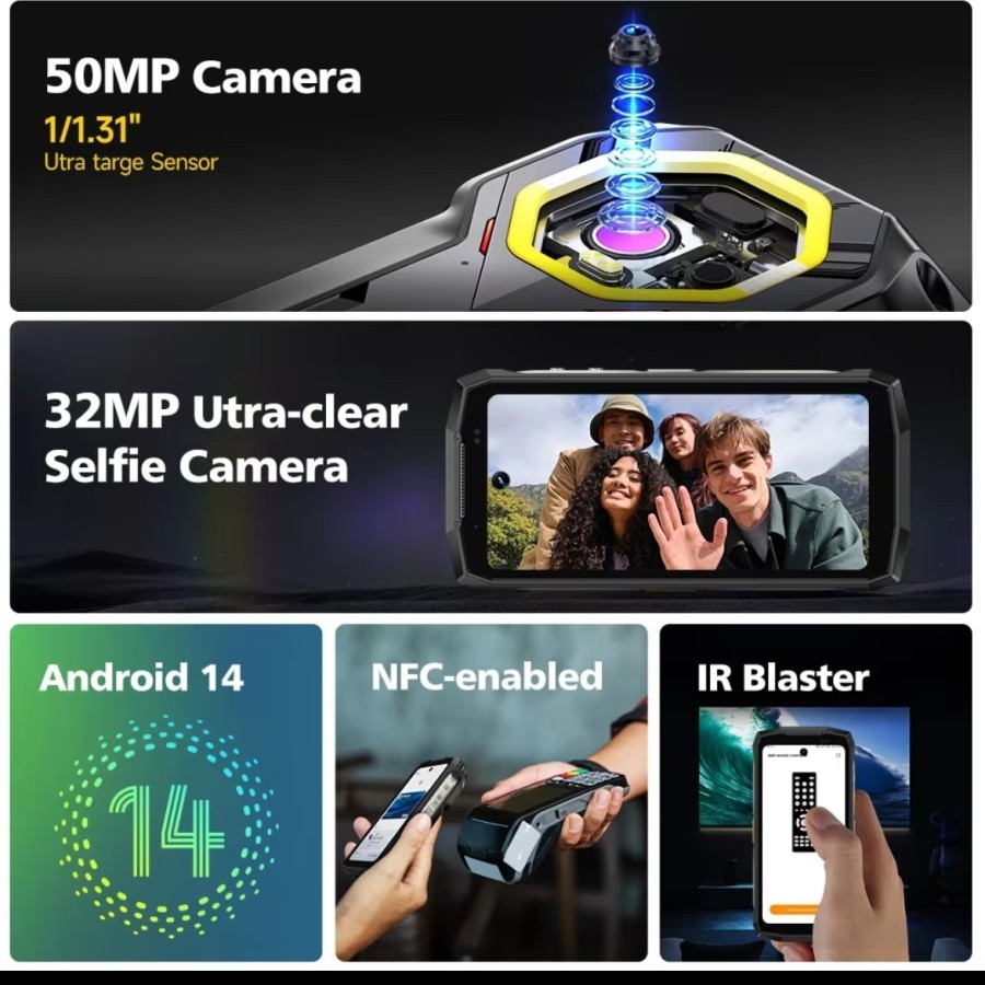 Ulefone Armor Mini 20T Pro 5G 16GB 256GB Thermal Imaging 4.7" Rugged Phone Android 14 6200mAh - Gambar 2