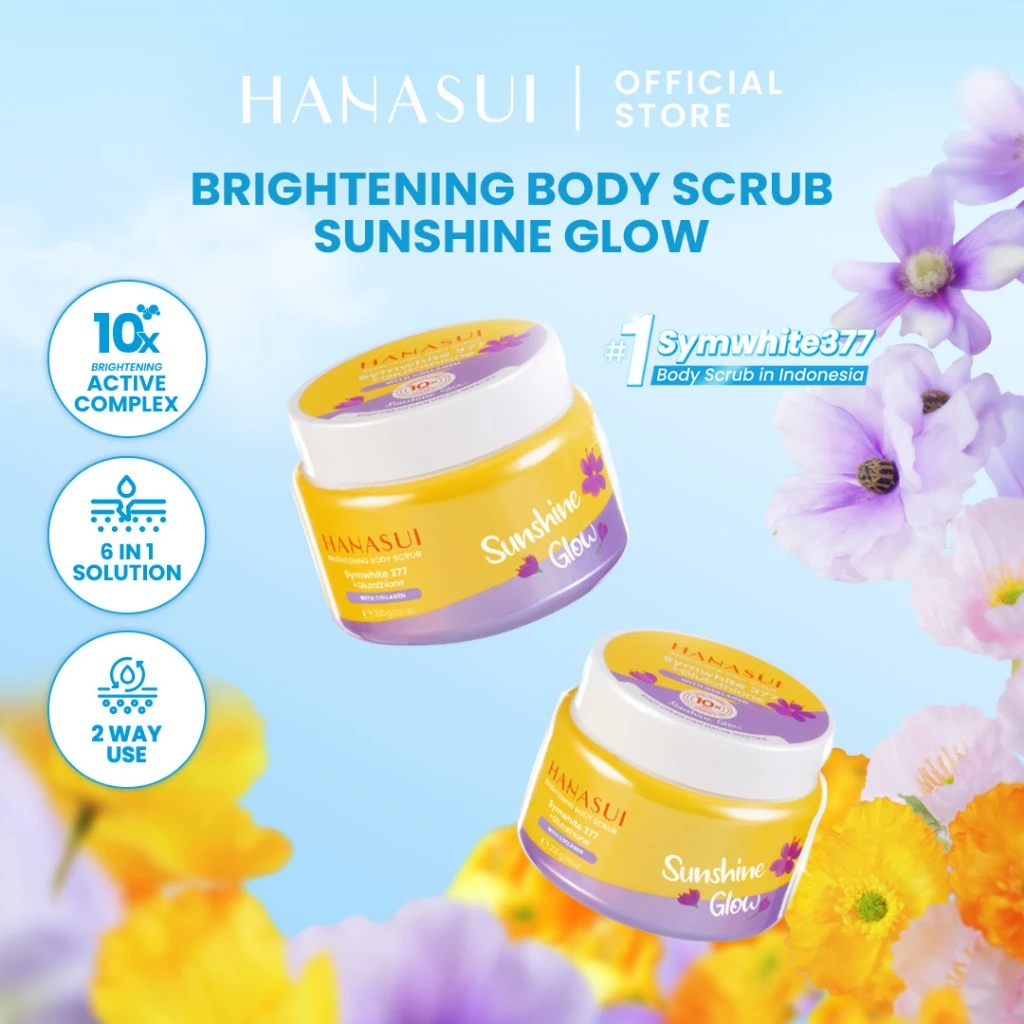 [Scrub] Hanasui Brightening Body Scrub - Mengangkat Sel Kulit Mati Halus Sehat Cerah Symwhite 377 Glutathione Niacinamide Ceramide - Gambar 4