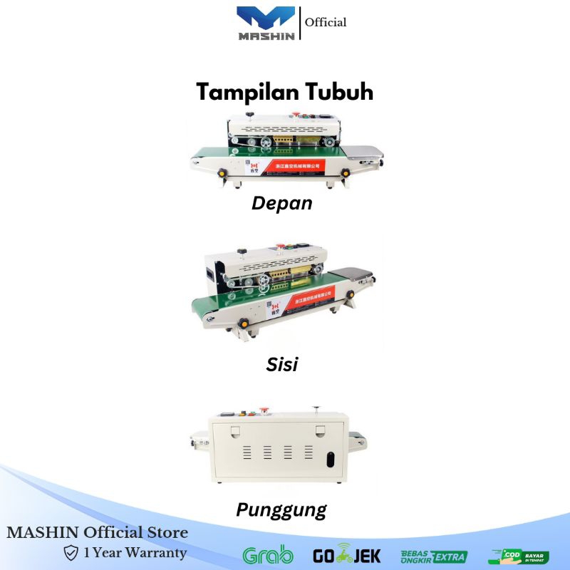 Mashin - Mesin Segel Plastik Otomatis (Continous Band Sealer) Mesin Press Sealer Multifungsi - Gambar 4