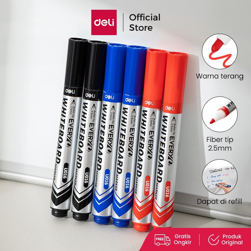Deli Spidol Papan Tulis / Dry Erase Marker Tebal 2.5mm EU016