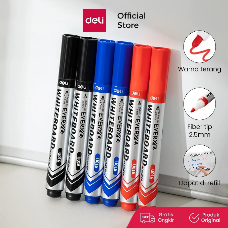 Deli Spidol Papan Tulis / Dry Erase Marker Tebal 2.5mm EU016