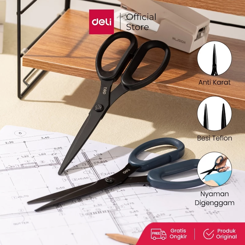 Deli Scissor / Gunting Serbaguna Anti Karat Pisau Tajam EZ50X