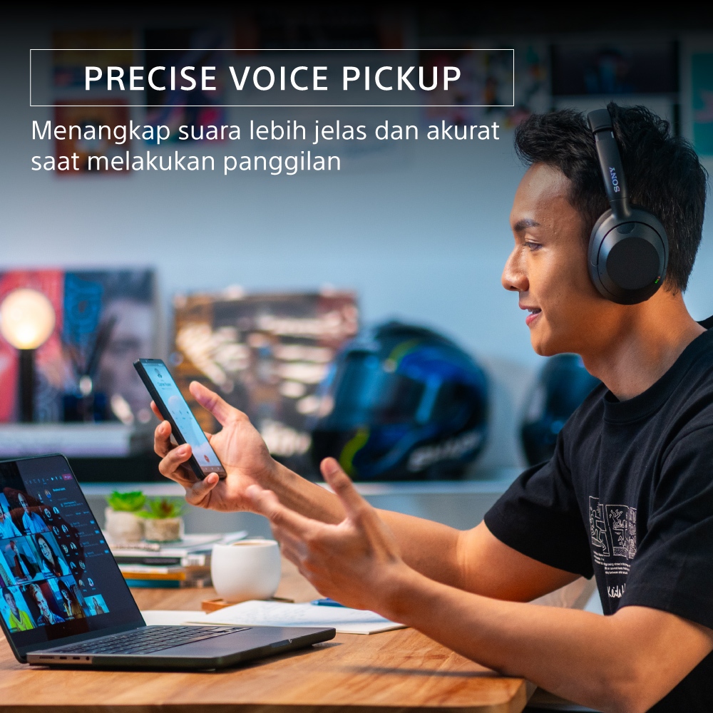 Sony ULT WEAR Noise Cancelling Headphones with Precise Voice Pickup, Long Battery Life 30h, Bluetooth 5.2 - Gambar 3