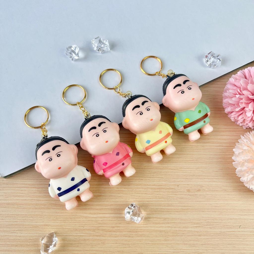 GANTUNGAN CUTE UNIQUE SANTACHAN SQUISHY KEYCHAIN SHINCHAN SQUISHY ...