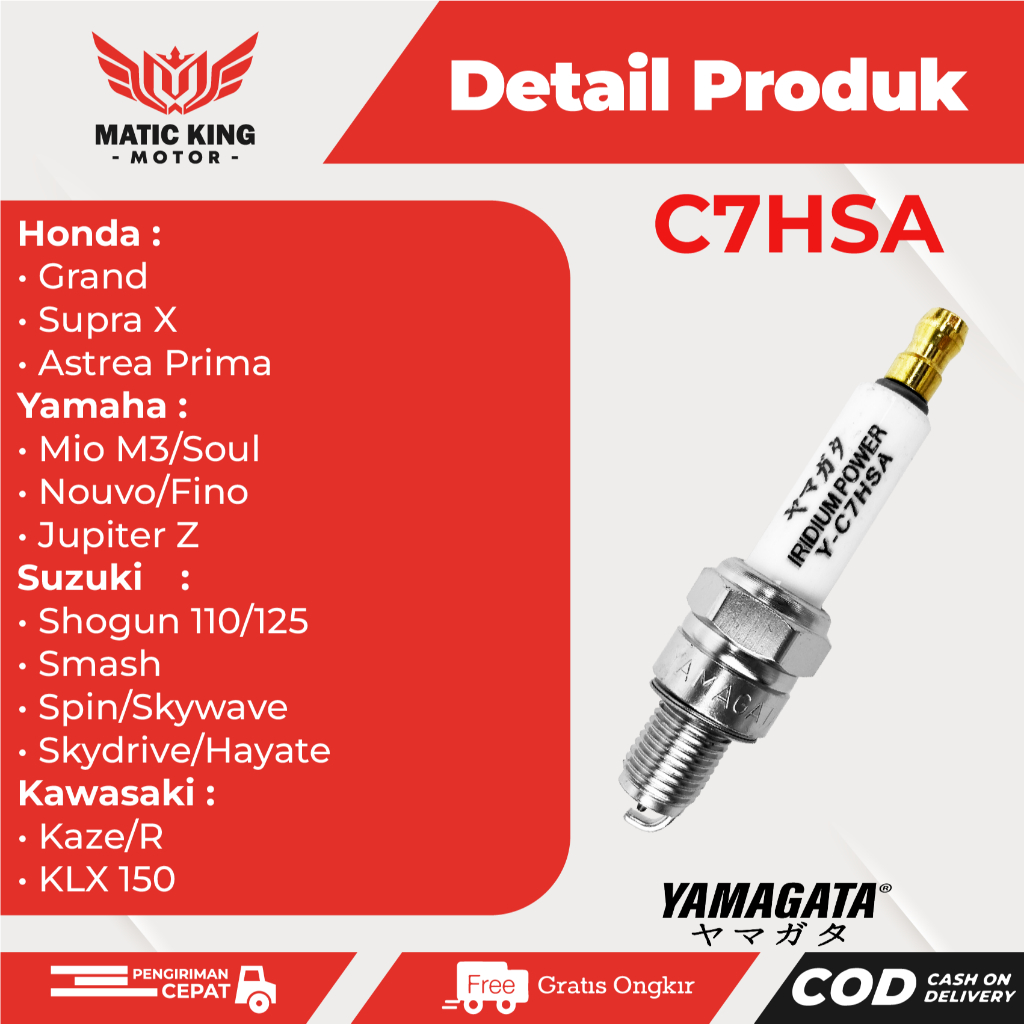 Yamagata Busi racing Iridium Power Mio Sporty Smile Soul GT Freego Gear J M3 S Z Supra X grand legenda vega jupiter shogun smash 100 110 125 - Gambar 3