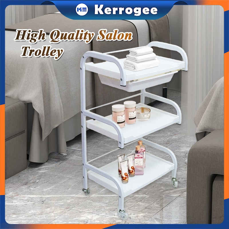 MESIN Facial Rack Salon Trolly Machine Tool Rack 3 Tiers 1 Drawer ...