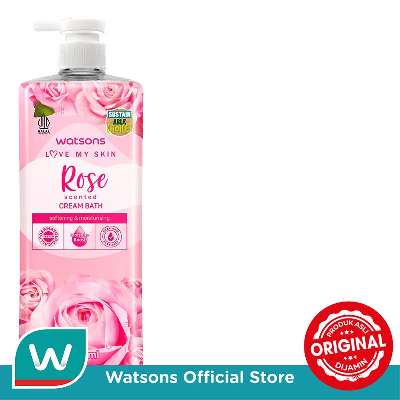 Watsons Rose Scented Cream Bath 1000ml - Gambar 2