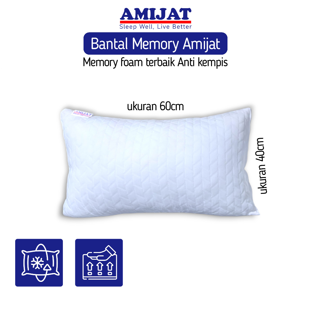 Amijat - Bantal Hotel Memory Foam Bantal Dewasa Bantal Tidur Anti Kempes Nyaman - Gambar 3