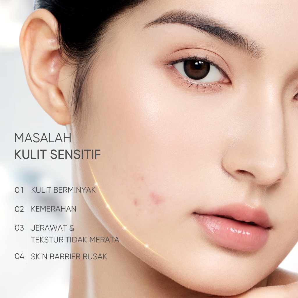 SKINTIFIC - Sensitive Moisture Gel 40ml - Calm & Repair 2in1 Moisturizer / Acne Barrier Calm Down Skin Calming Moisturizer Lightweight Gel Pelembab Wajah Kulit Sensitif Bertekstur Gel yang Ringan with Vitamin B12 Ectoin Ceramide Centella - Gambar 4