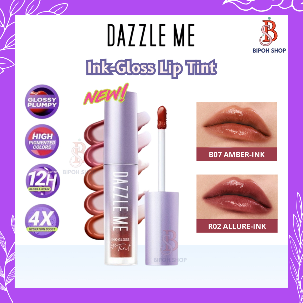 Dazzle ME Ink-Gloss Lip Tint Watery Ink Gel Long Lasting Hydrating ...