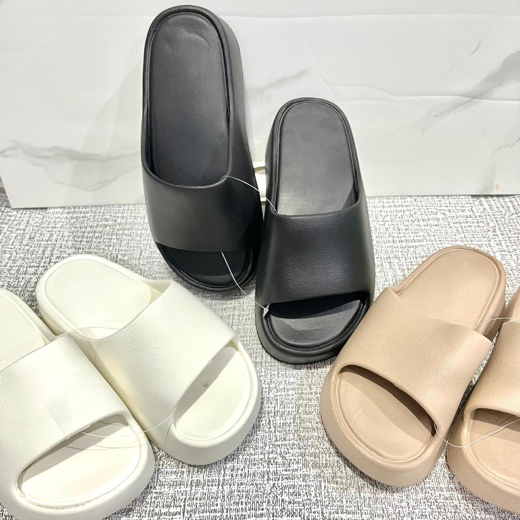 ⭐Dreamyhouse⭐ Sendal Wedges Karet Sandal Wanita Korean Style Selop Polos Bahan Tebal 823 - Gambar 2
