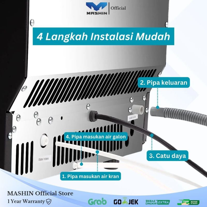 Mashin - Mesin Pembuat Es Batu 100kg/Hari Ice Maker Kapasitas Besar HZ100 - Gambar 4