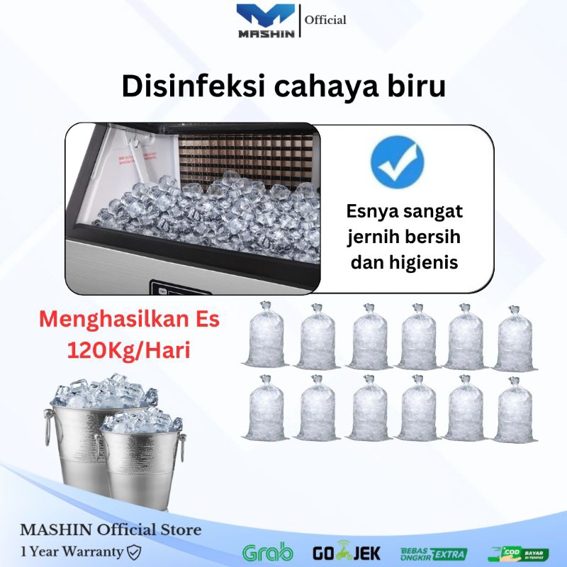 Mashin - Mesin Es Batu Kristal 100-120kg/Hari Ice Maker Kapasitas Besar - Gambar 2