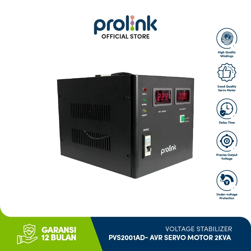 Stabilizer PROLINK AVR Servo Motor Controlled 2000VA