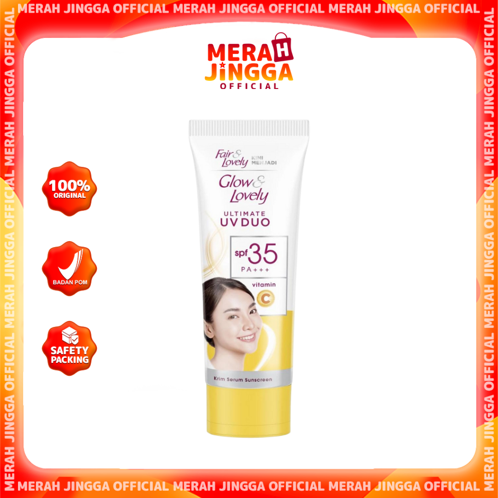 Glow & Lovely Ultimate UV Duo Krim Vitamin C SPF 35 PA+++ - Sunscreen / Merah Jingga Official