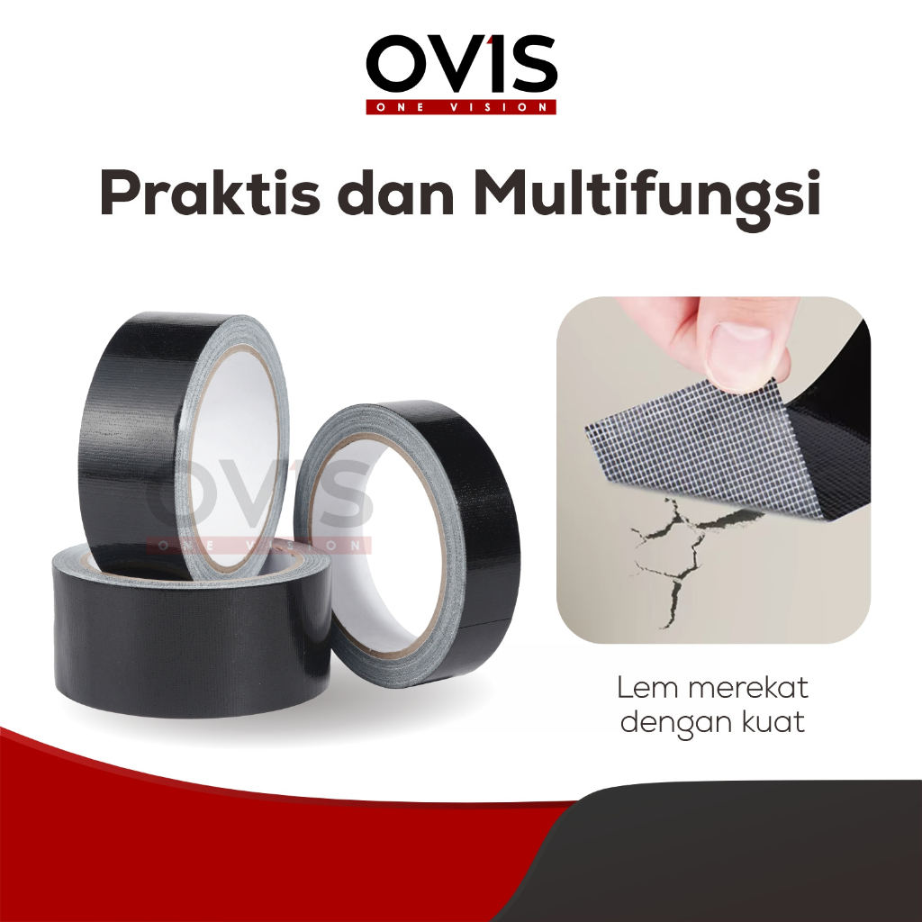 Lakban Kain Cloth Tape Isolasi Selotip Ovis 24 mm 36 mm 48 mm 12 Meter - Gambar 2