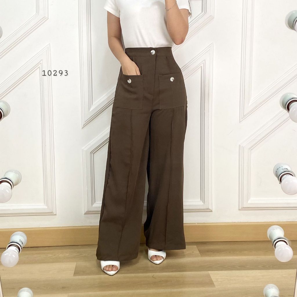 10293 WOMEN'S LONG LOOSE PANTS VARIATION TWIN POCKET CARGO FRONT ACC ...