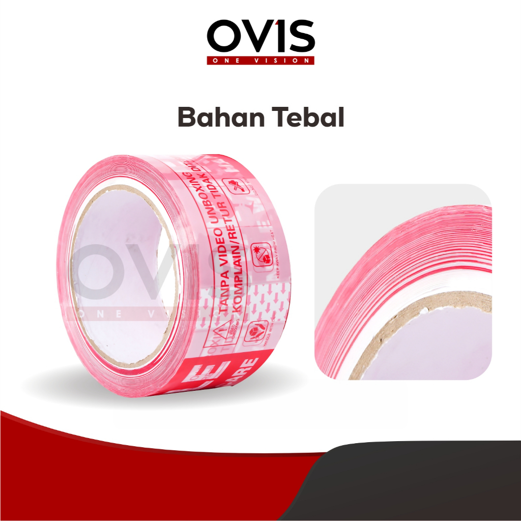 Lakban Isolasi Fragile 2 Inch x 90 Yard Rekat Kuat - Gambar 2