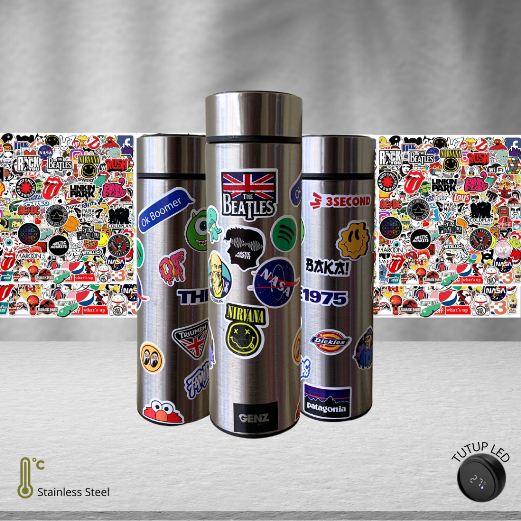Hypebeast Tumbler Stainless Steel Tahan Panas & Dingin (SILVER) 500Ml LED TEMPERATUR