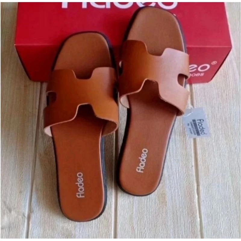 ( COD ) Sandal Wanita Selop Ringan Sol Karet Sendal Flat Wanita Terbaru 37 - 40 - Gambar 3