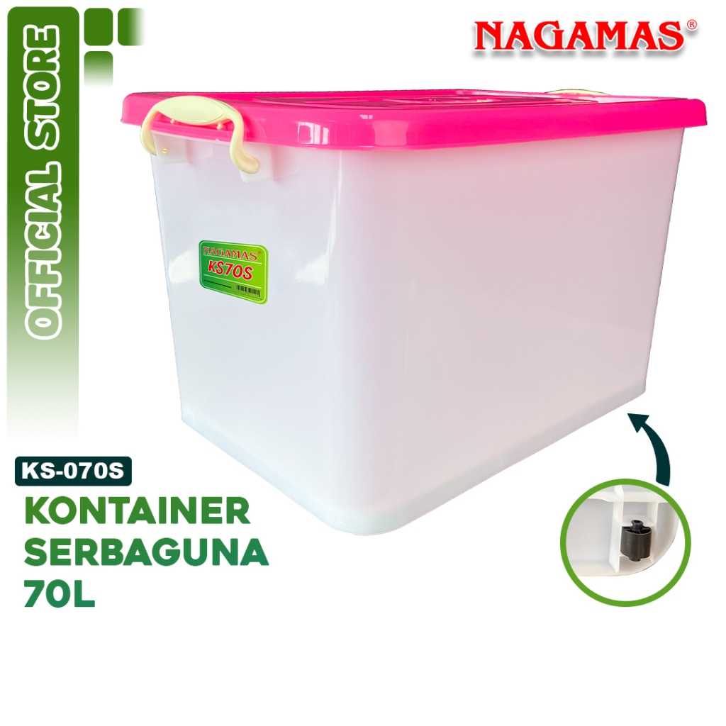 NAGAMAS Plastic Container Box With Wheels 70 Liter Milk Storage Box ...