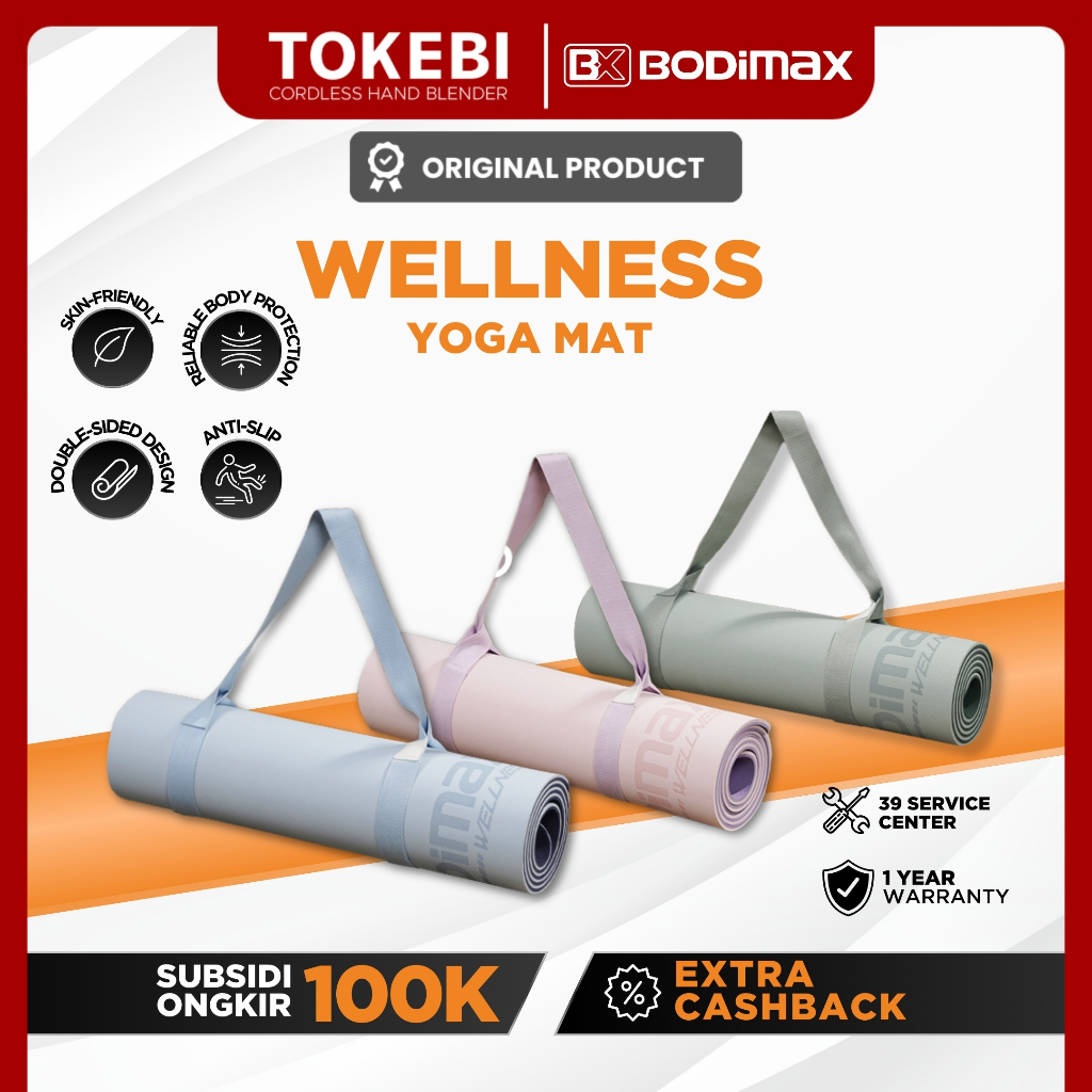 BODIMAX WELLNESS TPE Yoga Mat 8mm Matras Alas Anti Slip Tebal - Gambar 2