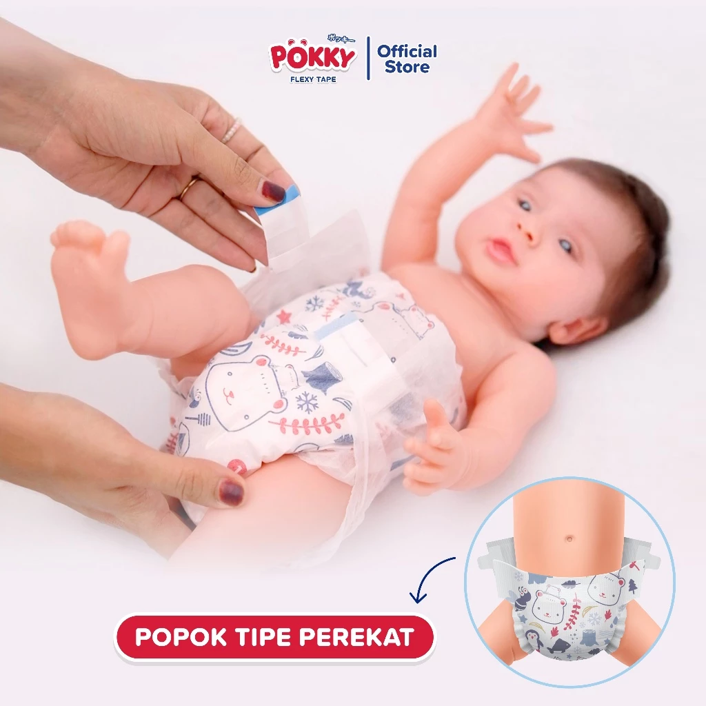 [SPECIAL DESAIN] POPOK PEREKAT POKKY FLEXY TAPE M9+2 / BABY DIAPERS BAYI BARU LAHIR UKURAN M LEMBUT BERKUALITAS - Gambar 4