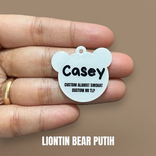 Liontin Only Bear Bisa Costum Tulisan Nama Anabul & Identitas Pemilik WATERPROOF/ Aksesoris Kalung Kucing - Gambar 2