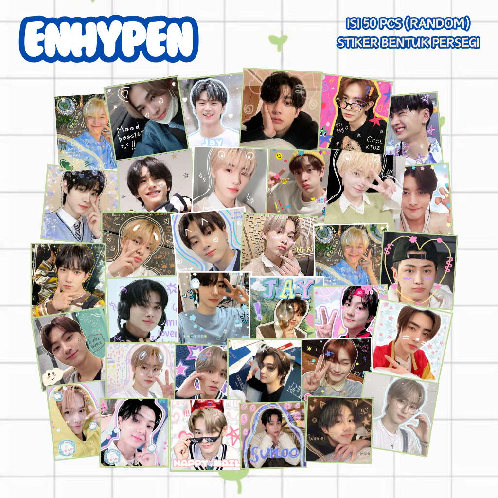 (50 Pcs) POLAROID ENHYPEN SQUARE STICKERS | Enhypen AESTHETIC DECO ...