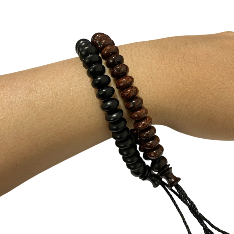 PUSAT17 TASBIH KAYU 33PCS BUTIR PIPIH KAYU GALIH ASEM GALIH KELOR TASBIH SOUVENIR UMROH HAJI TASBIH GELANG IBADAH SOUVENIR PERNIKAHAN TASBEH SHOLAT MUSLIM - Gambar 3