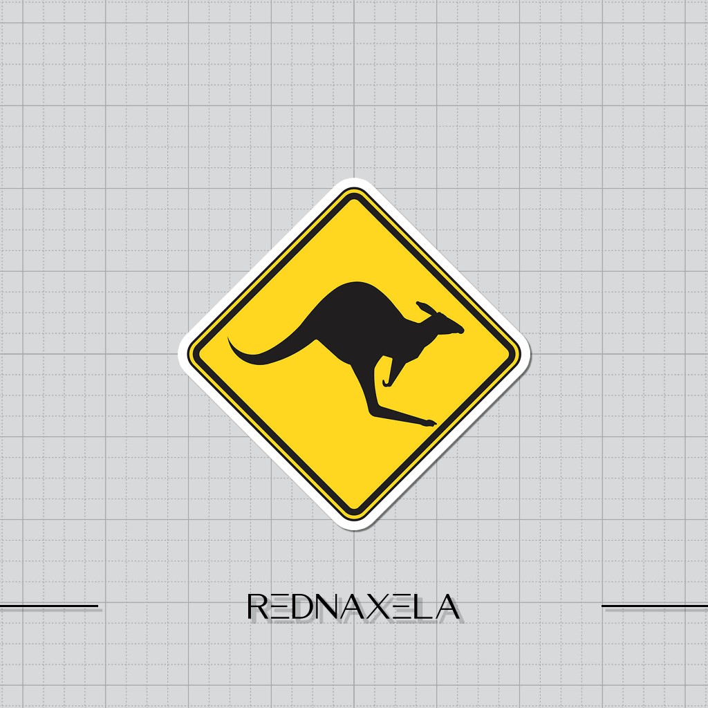 Kangaroo Sign Vinyl Sticker Outdoor Suitcase Sticker Waterproof Sticker ...