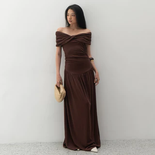 green emerald velvet dress Cinder Bruna Drop Waist Midi Dress Fuchsia / XL by Sugarlips