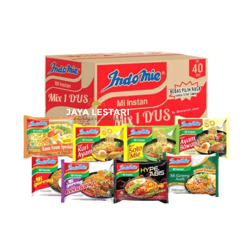 Indomie Carton Instant Noodles (Contains 40/Cartons) (11 Flavor ...