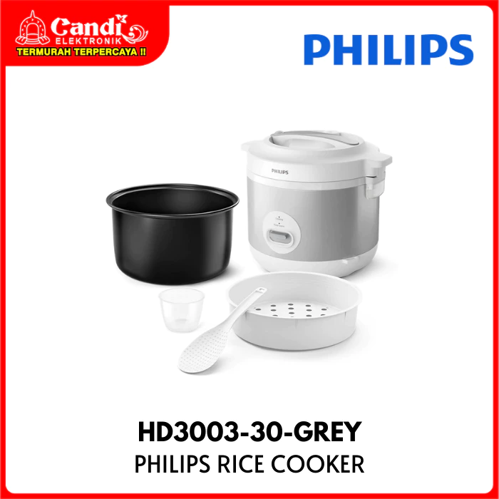 PHILIPS Rice Cooker Penanak Nasi Kapasitas 1,8 Liter HD3003-30-GREY - Gambar 4