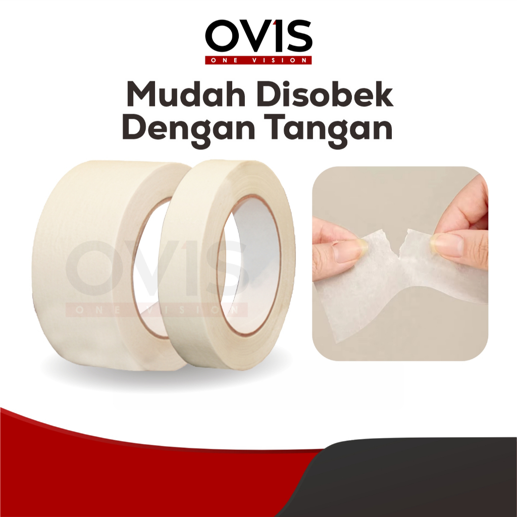 Masking Tape Lakban Isolasi Selotip Kertas Ovis 24 mm 48 mm 15 Meter - Gambar 3