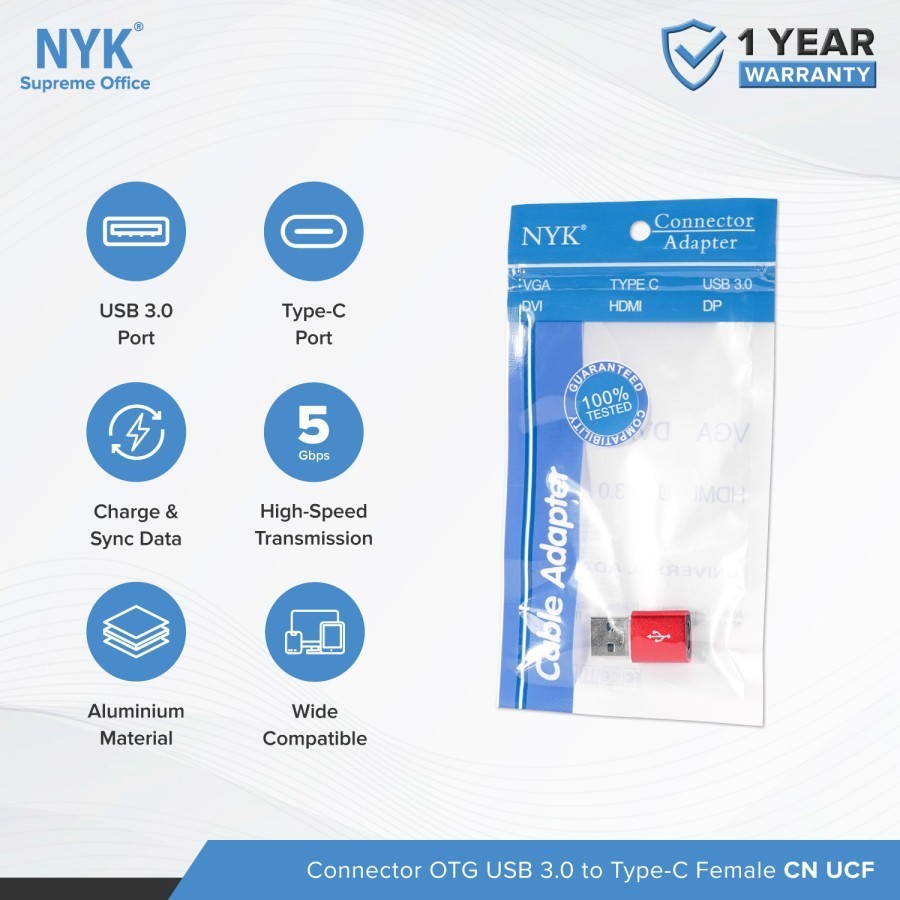 NYK Supreme OTG Converter USB / TYPE-C / Lighting For HP Audio Laptop - Gambar 4