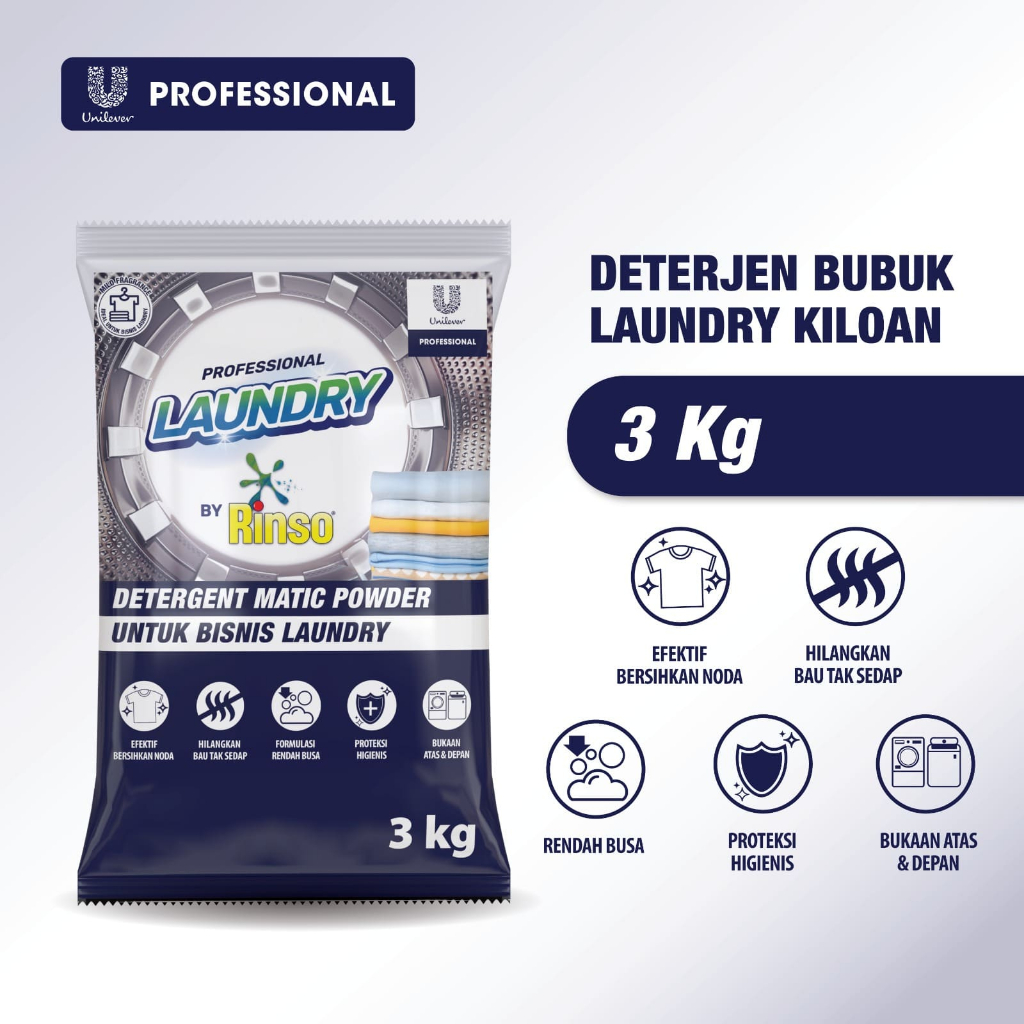Professional Laundry by Rinso Detergent Laundry Kiloan Bubuk 3 Kg