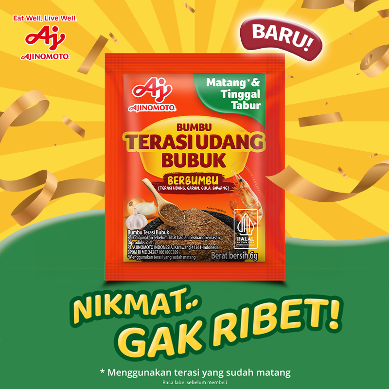 AJINOMOTO Terasi Udang Berbumbu 6G (15pcs) - Sudah Matang Tinggal Tabur - Gambar 4
