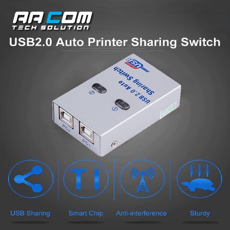 USB 2.0 Sharing Switch 2port USB Auto Data Switch Printer 2 ports ...