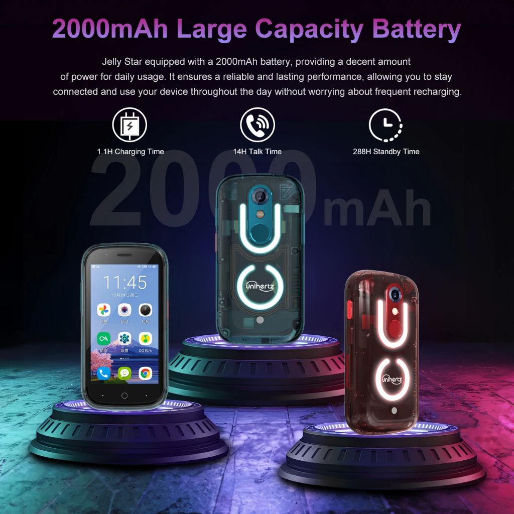 Unihertz Jelly Star Smartphone Mini 8GB 256GB Lampu Led - Gambar 2