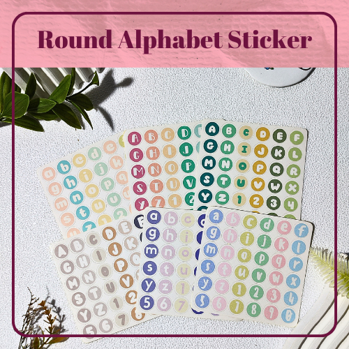 Round Alphabet Sticker / Alphabet Sticker / Round Sticker / abc Sticker ...